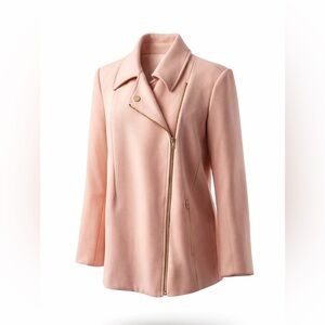 Like New! $250 Premise Blush Trench Coat with Asymmetrical Zip sz L